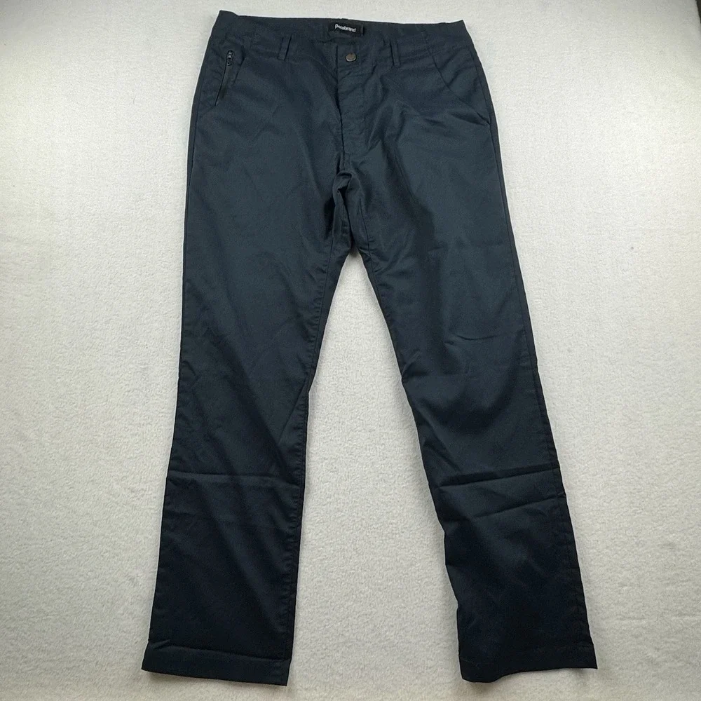 Betabrand‎ Mens Size 32x30 Black Chino Pants Zippered Pockets Stretch